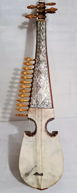 RUBAB RABAB FULL SADAF Musical Instrument Afgani antique 30 inches BEDANA WOOD