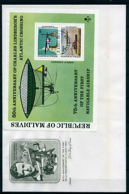 Malediven Block Block 47 gestempelt Charles Lindbergh Ersttagesbrief/FDC #GI556