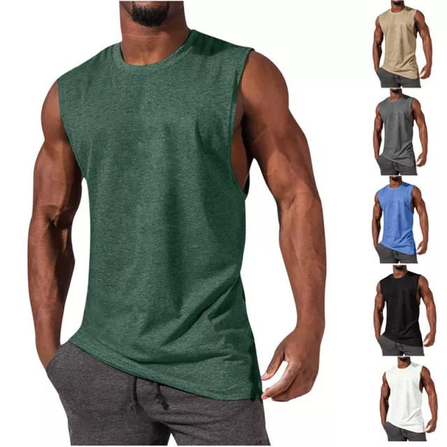 Uomo Palestra Allenamento Canotta Muscolo Tee Stringer di Bodybuilding Smanicata