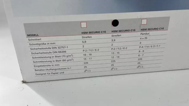 HSM Aktenvernichter SECURIO C16, 1900111, P2 Streifenschnitt 3,9mm, bis 14 Blatt 2