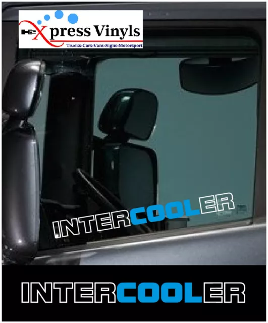 Volvo DAF Scania "INTERCOOLER" window decals x 2. truck cab stickers graphics.