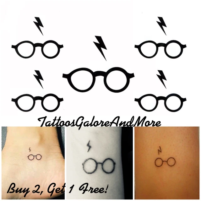 MINI HARRY POTTER Temporary Tattoo, Halloween, Scar, Glasses, Lightning