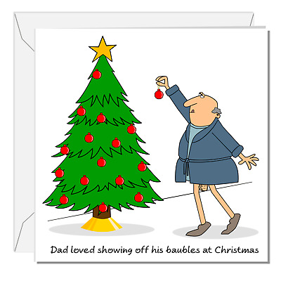 Cartolina di Natale divertente per papà mamma marito moglie fratello sorella figlio figlia genitore