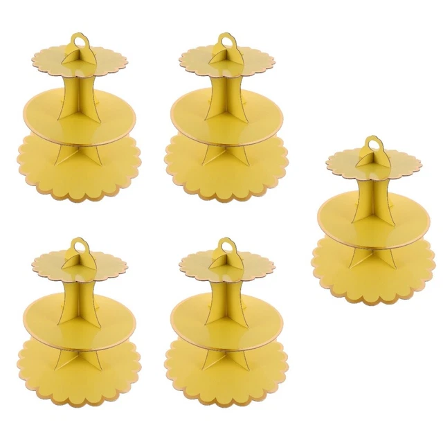 5 Set Supporto Torte Con Tre Livelli Display Tavolo Dessert Vassoio Dessert Carta