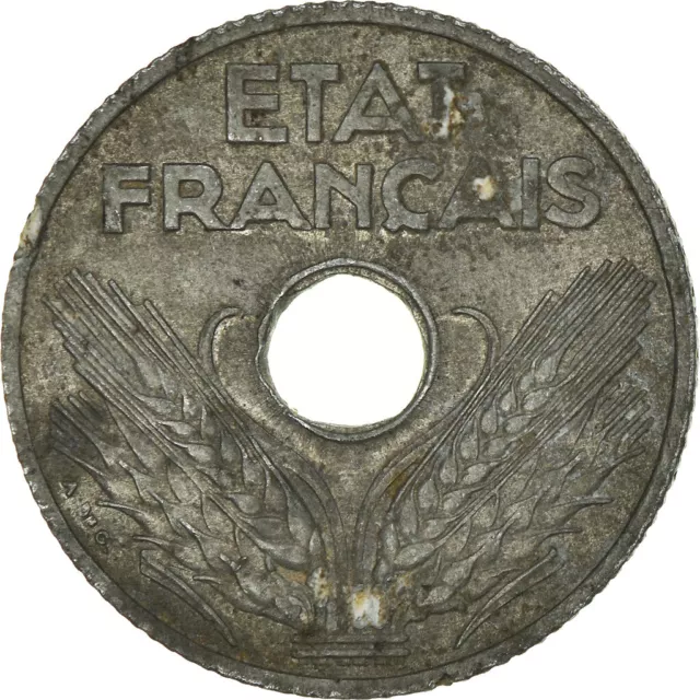 [#183333] Monnaie, France, État français, 20 Centimes, 1941, Cannelures Larges,