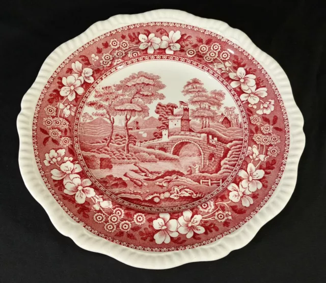 Vintage Copeland Spodes Tower Pink Dinner Plate 10-5/8" Older Backstamp