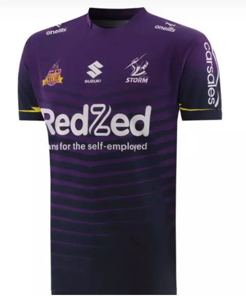 Melbourne Storm NRL 2024 O'Neills Players Warm Up Tee Sizes S-7XL!