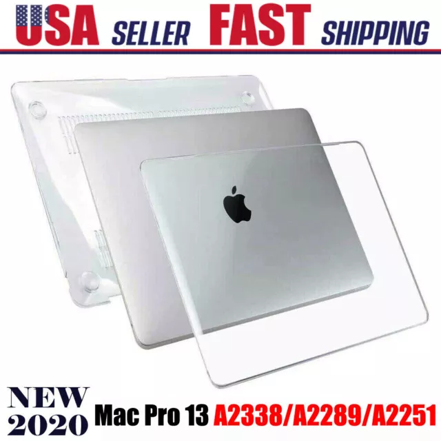 For MacBook Pro 13" A2338/A2289/A2251 Glossy Clear Hard Shell Cover Snap On Case