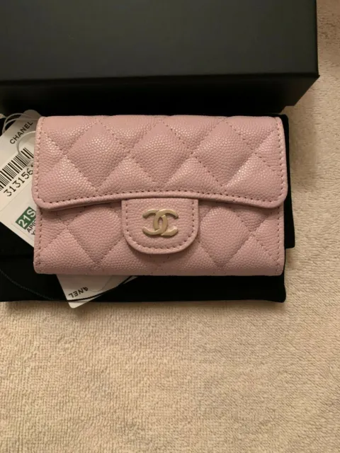AUTH BNIB CHANEL Classic Card Holder Coin Purse Wallet Light Pink
