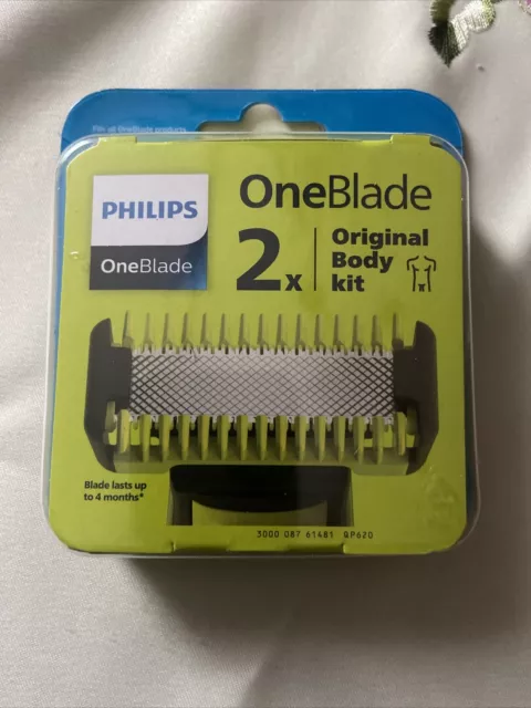 Philips ONEBLADE QP620 Pack 2 Lames Visage et Corps , face+body kit NEUF FRANCE