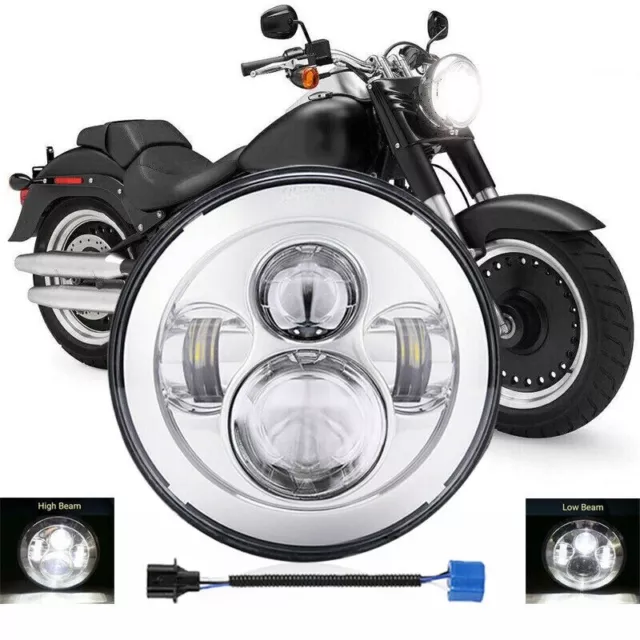 Chrome Universal 7Inch Motorcycle Headlight LED Turn Signal Light For Motorbike