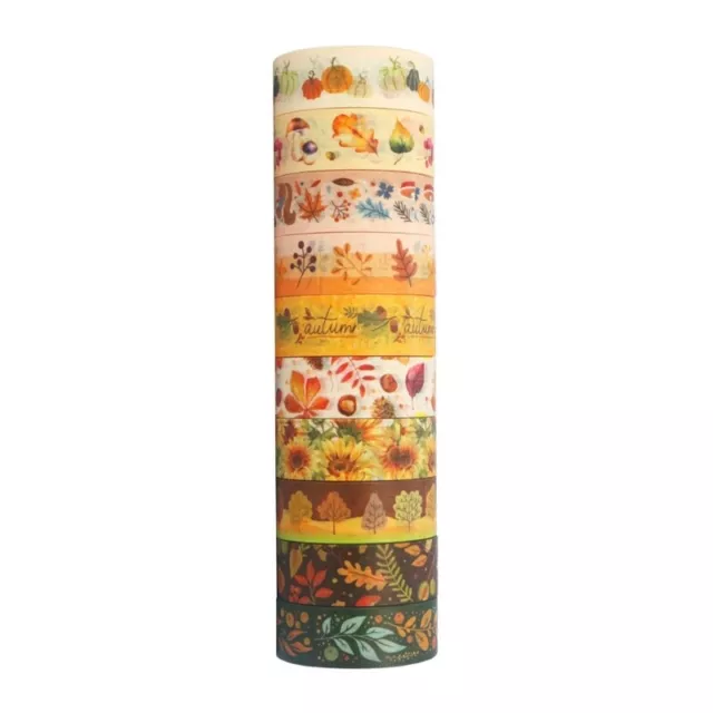 10 Roll Autumn Paper Tape Decorative Tapes, Scrapbooking Tape, DIY Cute Tapes
