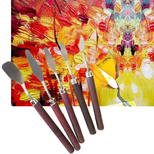 5pcs Painting Wooden Handle Spatula Palette  For Oil Painting KniBYU