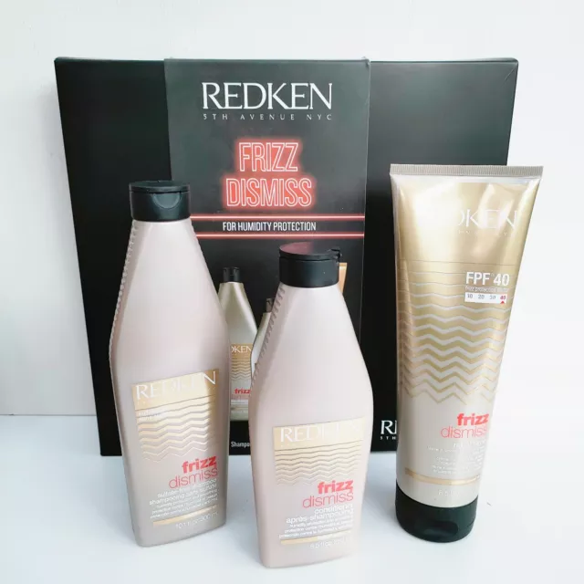 Redken Frizz Dismiss Shampoo, Conditioner & Rebel Tame Gift Set, 300/250/250ml