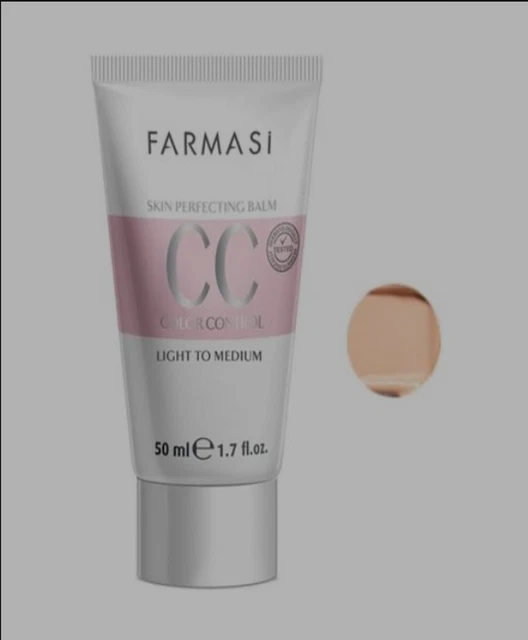 Base de crema de control de color Farmasi CC bálsamo ligero a mediano 02 1,7 oz / 50 ml