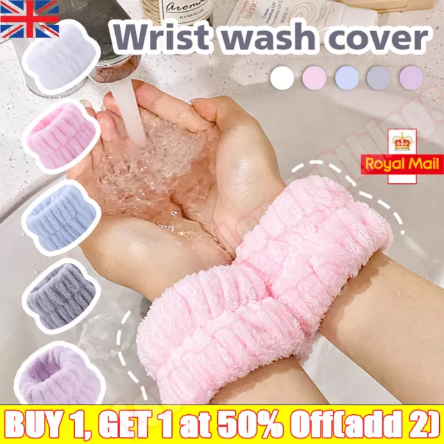 2x Microfibre Absorbent Spa Wristband Face Wash Soft Wristbands for Washing*Face