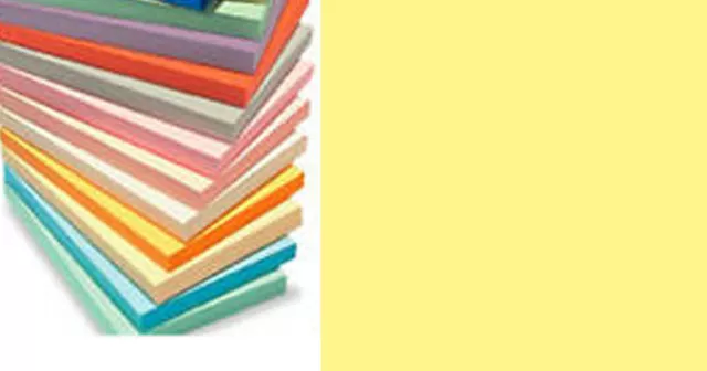 Lot 10 feuilles de papier A4 couleur jaune PALE TENDRE pour scrapbooking 80g