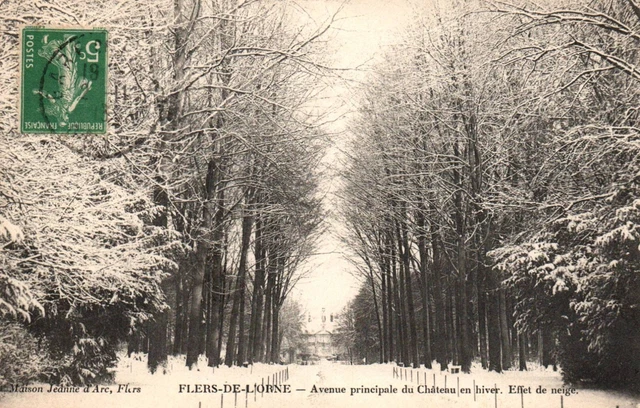 CPA 61 - FLERS DE L'ORNE (Orne) - Main Avenue du Château in Winter. Tilt
