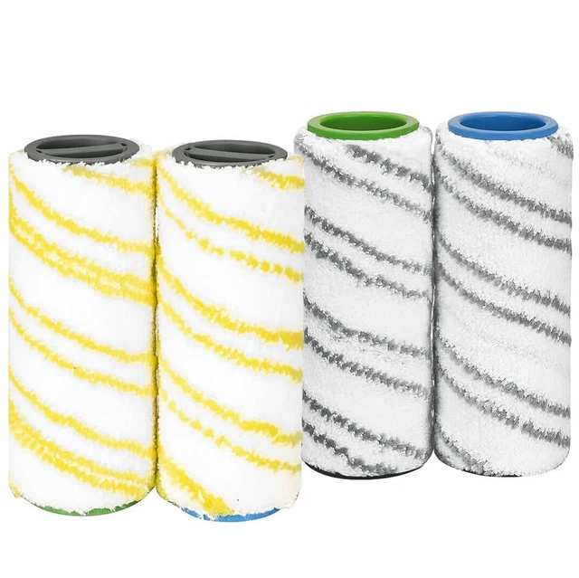 Rouleaux De Rechange,Pièces Détachées,Remplacement Des Rouleaux Pour Kärcher FC7 FC5 FC3D FC3,Jaune, 4pcs Accessoires
