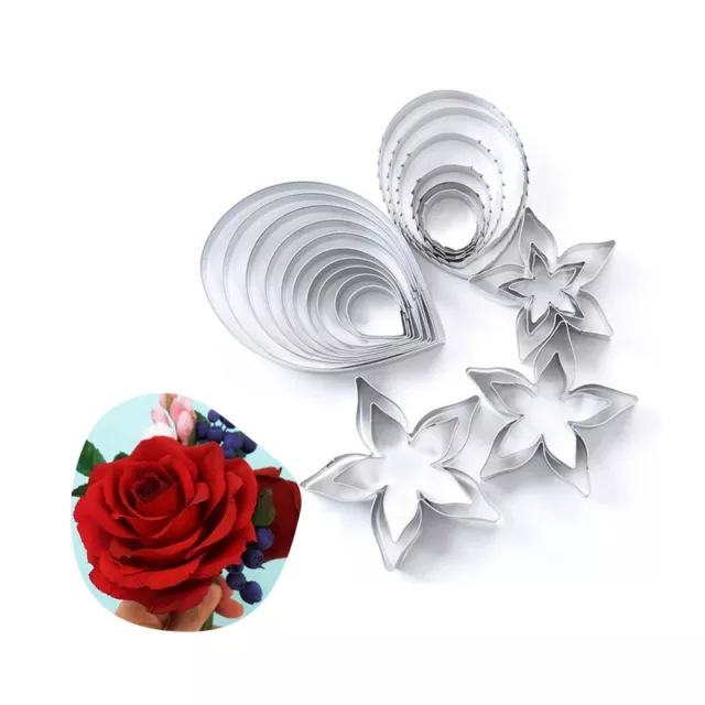 23pcs Rose Flower Fondant Rose Mould Stainless steel Cutter Set Cake Decoration