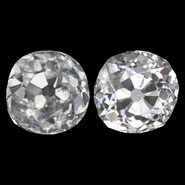 1.34ct OLD MINE CUT DIAMOND STUD EARRINGS F-G SI2 ANTIQUE MATCHING PAIR NATURAL 1.34ct OLD MINE CUT DIAMOND STUD EARRINGS F-G SI2 ANTIQUE MATCHING PAIR NATURAL
