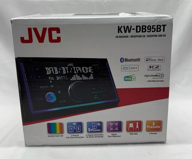 Jvc Car/Van Cd, Bluetooth, Aux-In, Usb Iphone, Double Din Dab Stereo Kwdb95Bt Ob