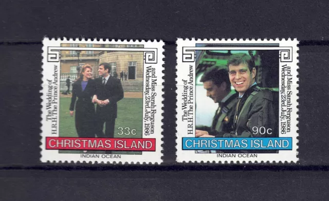 1986 Christmas Island Royal Wedding of Andrew & Sarah Set of 2 MUH