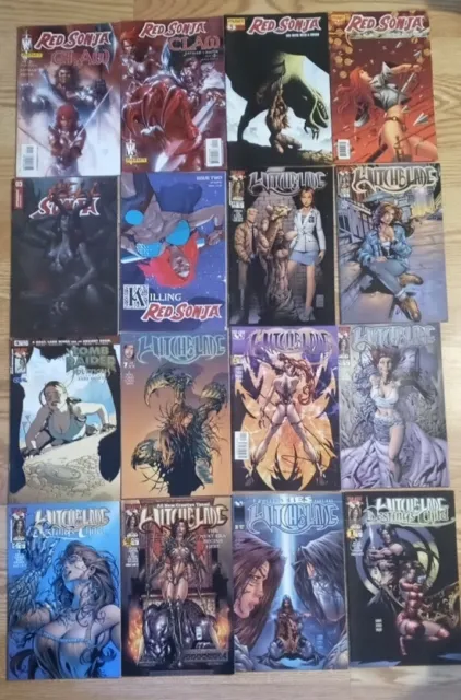 Witchblade, Tomb Raider, Red Sonja...set of 16 comics