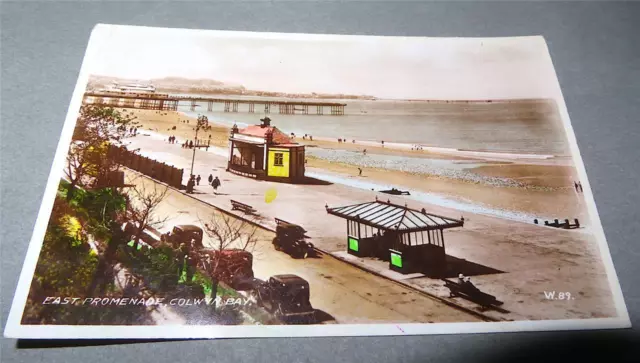 Colwyn Bay East Promenade Conwy North Wales Real Photo Postcard RPPC 1930's  194