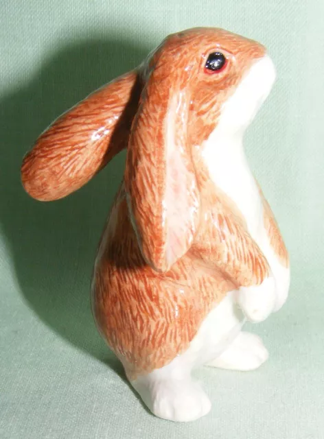 Klima MIniature Porcelain Animal Figure Lop-eared Rabbit Sitting Up Brown L986