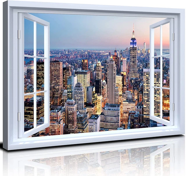 New York City Wall Art NYC Skyline Wall Decor for Living Room 24X36″X1Pcs Nyc04
