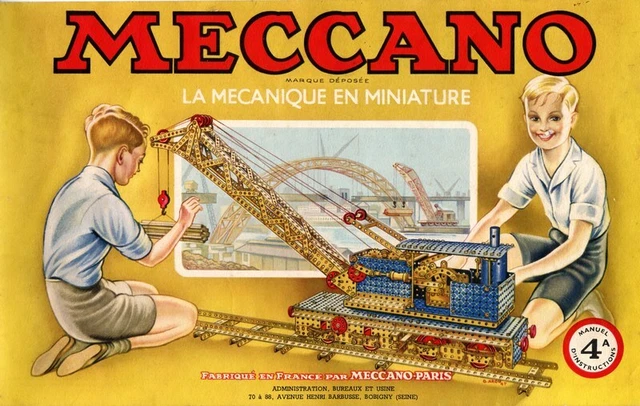 MECCANO 1919 rare manuel d' instruction boites 1 ,2et 3 manuel n° 19 et
