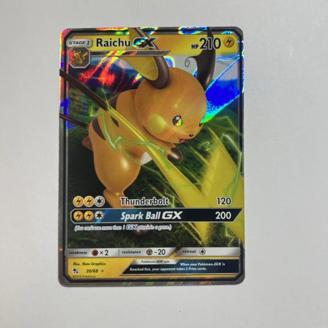 POKÉMON TCG RAICHU GX 20/68 Hidden Fates Holo NM/M £4.56 - UK POKÉMON TCG RAICHU GX 20/68 Hidden Fates Holo NM/M £4.56 - UK