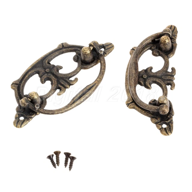 2Pcs Vintage Cupboard Dresser Cabinet Drawer Knob Door Pull Handle Durable Tool 2