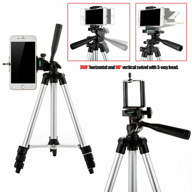Professional Camera Tripod Stand Holder Mount for iPhone Samsung Cell Phone+Bag 3