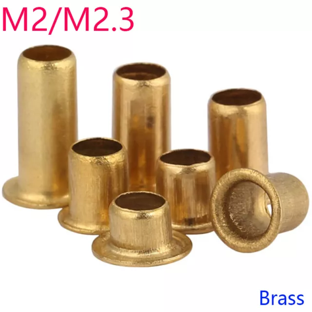 M2.5 M3 Copper Brass Vias Rivet Nuts Through Hole Rivets Hollow Grommets