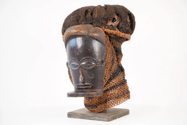 Chokwe Mask on Stand 14" from DR Congo - African Tribal Art
