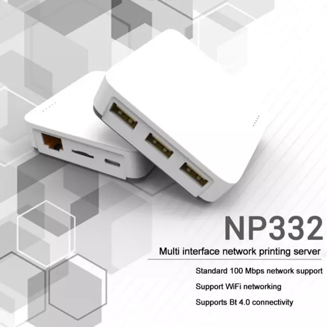 Blue-TH USB Print Server Networking with 3-Port Ethernet Printers.AU For F8X8