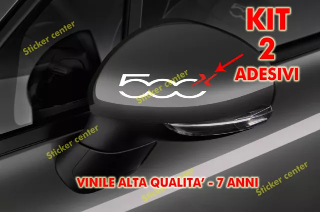 Kit 2 Adesivi Specchietto Retrovisore Calotta Fiat 500X 500 X
