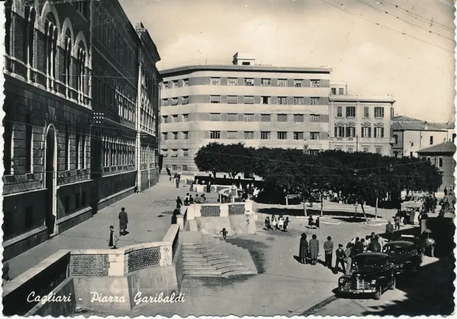 Cartolina Sardegna Cagliari Piazza Garibaldi Viaggiata Anno 1951