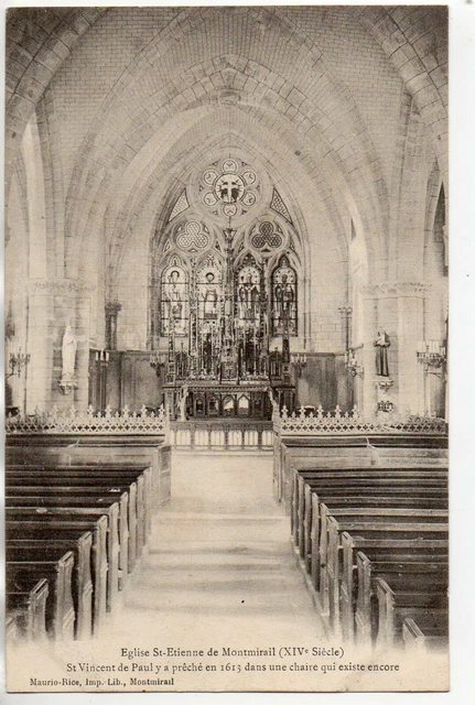 MONTMIRAIL - Marne - CPA 51 - intérieur de l'église St Etienne