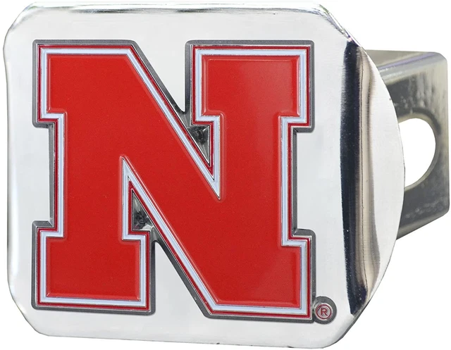 Nebraska Cornhuskers Hitch Cover Solid Metal with Raised Color Metal Emblem...