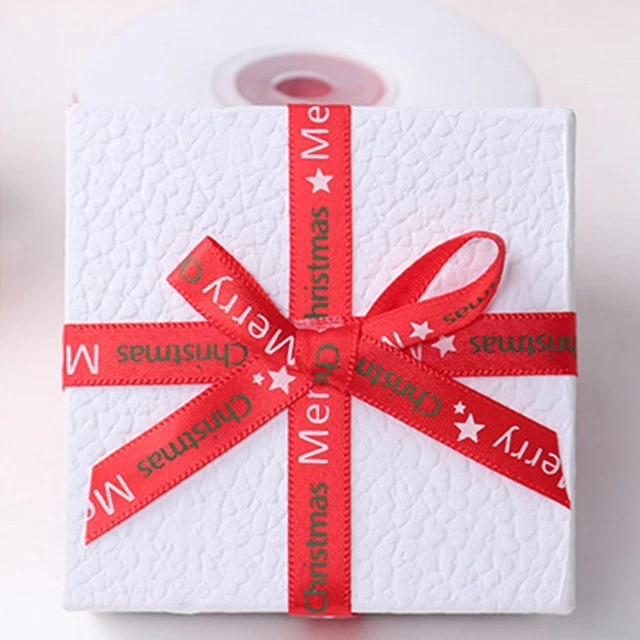 Decoration Ribbon Gift Wrapping Ribbon 1cm*22m Christmas Letter Ribbon 5