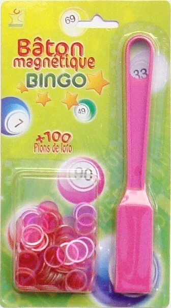 Baguette Baton ramasse jetons Rouge et 100 pions Loto magnetiques Kit  accessoires Bingo 2 en 1 Set Jeu Kermesse et carte - Cdiscount Jeux - Jouets