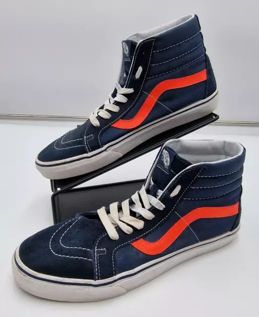 Vans sk8 hi reissue white red dress best sale blue
