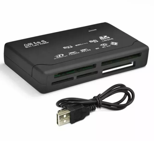 All in One 1 Memory Card Reader USB External SD SDHC Mini Micro M2 MMC XD CF MS 2