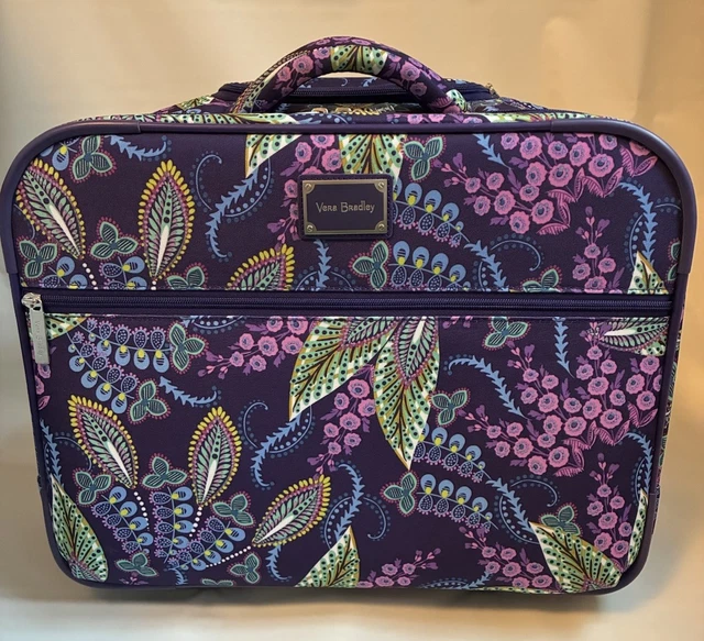 VERA BRADLEY SOFTSIDE Rolling Work Bag Weekend Carry On Purple