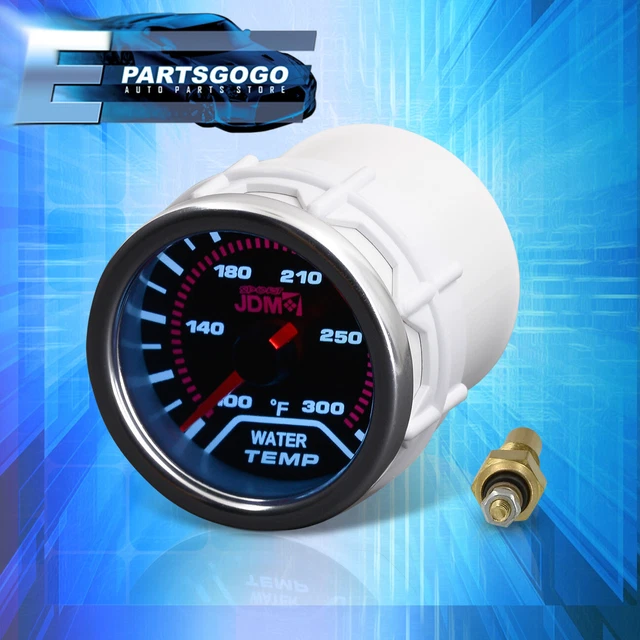 For Suburban Malibu Impala 2" 52MM JDM Water Temperature Gauge Smoked Tint LED