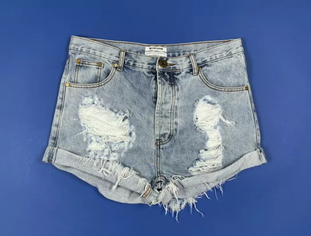 One oneteaspoon shorts jeans donna usato destroyed sexy W30 tg 44 denim T6070