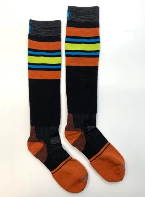 Adult SMARTWOOL Snowboard Targeted Cushion Stripe Extra Stretch OTC Socks BLACK
